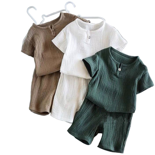 Boy And Girl Baby Short-sleeved Summer Suit